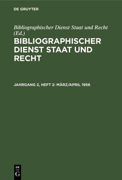 Produktbild: M&auml;rz/April 1956