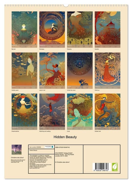 Produktbild: Hidden Beauty (High Quality Premium Wall Calendar 2026 DIN A2 portrait),CALVENDO 12 Month Wall Calendar