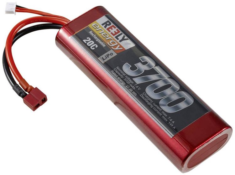 Produktbild: Reely Modellbau-Akkupack (LiPo) 7.4V 3700 mAh Zellen-Zahl: 2 20 C Hardcase T-Stecksystem