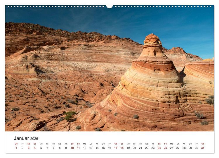 Produktbild: Paria Canyon - The Wave Naturwunder (Wandkalender 2026 DIN A2 quer), CALVENDO Monatskalender