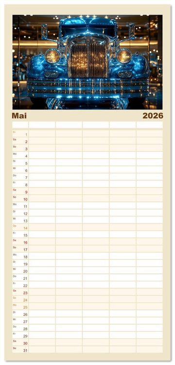 Produktbild: Familienplaner 2026 - Giganten der Stra&szlig;e mit 5 Spalten (Wandkalender, 21 x 45 cm) CALVENDO