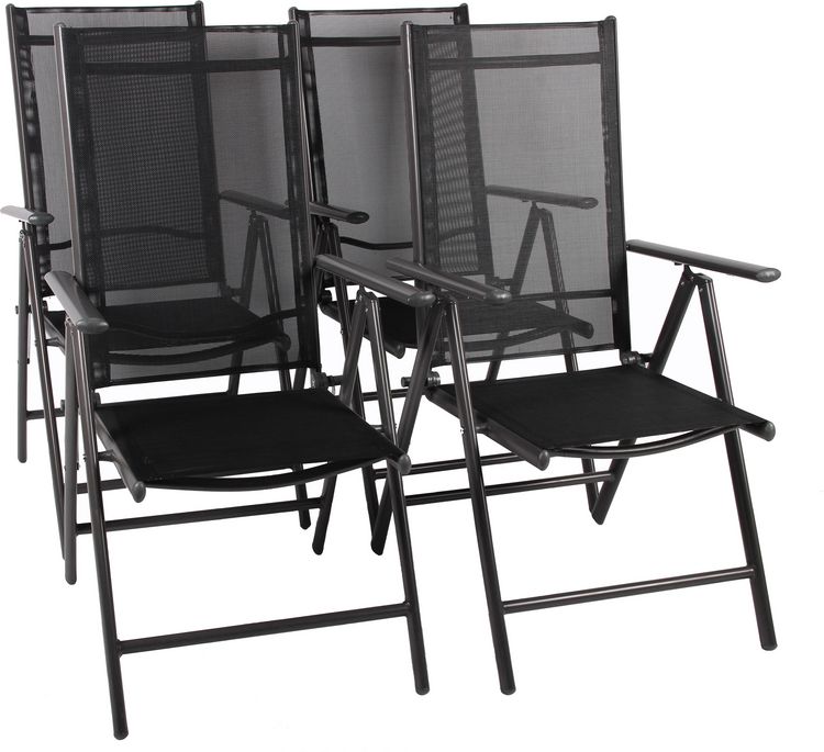 Produktbild: 5 tlg. Alu Glas Tisch Gartenset Sitzgruppe 80 SW