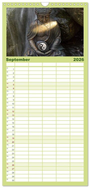 Produktbild: Familienplaner 2026 - SPIRIT OF ZEN Meditation mit 5 Spalten (Wandkalender, 21 x 45 cm) CALVENDO