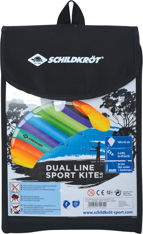 Produktbild: Dual Line SPORT KITE 1.6, incl. Carrybag, Rainbow