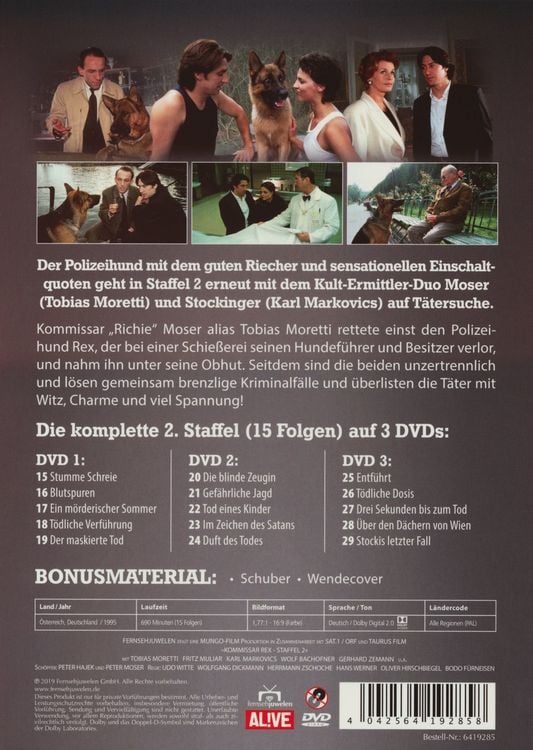 Produktbild: Kommissar Rex - Die komplette 2. Staffel [3 DVDs]