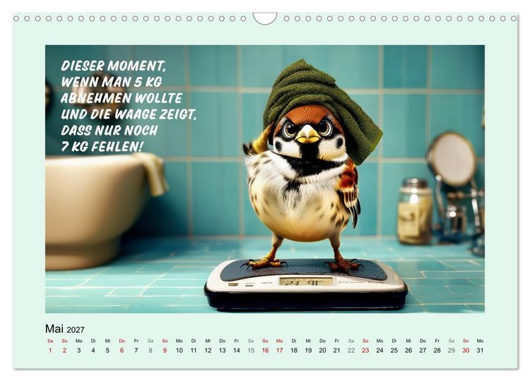 Produktbild: Kesse Spatzen (Wandkalender 2027 DIN A3 quer), CALVENDO Monatskalender