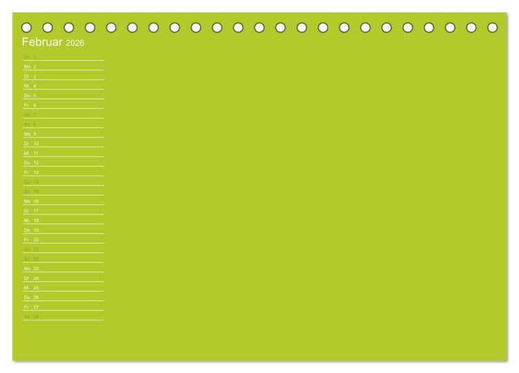 Produktbild: Bastel-Geburtstagskalender gr&uuml;n / Geburtstagskalender (Tischkalender 2026 DIN A5 quer), CALVENDO Monatskalender