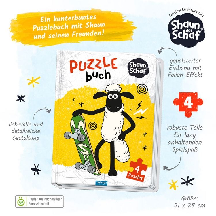Produktbild: Tr&ouml;tsch Shaun das Schaf Puzzlebuch