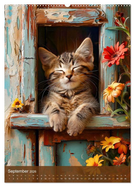 Produktbild: Kuschelkatzen - Fellnasen im Schlummerland (Wandkalender 2026 DIN A2 hoch), CALVENDO Monatskalender