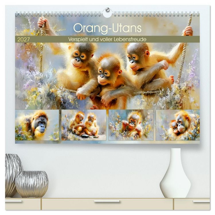 Produktbild: Orang-Utans. Verspielt und voller Lebensfreude (hochwertiger Premium Wandkalender 2027 DIN A2 quer), Kunstdruck in Hochglanz