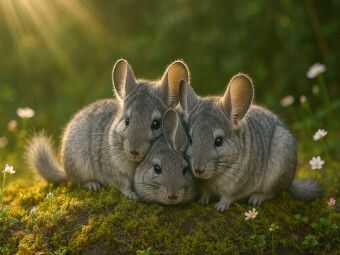 Produktbild: CALVENDO Puzzle Kuschelstunde - drei Chinchillas | 1000 Teile Lege-Gr&ouml;&szlig;e 64x48cm Foto-Puzzle f&uuml;r gl&uuml;ckliche Stunden