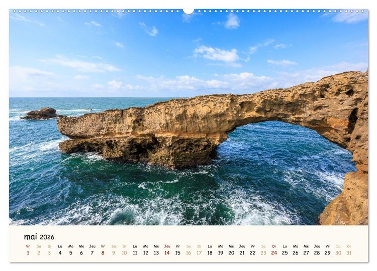 Produktbild: Entre monts et vagues - Une ann&eacute;e au Pays Basque (Calendrier mural 2026 DIN A2 vertical) calendrier de bureau