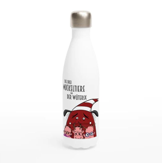 Weiße Edelstahl-Wasserflasche