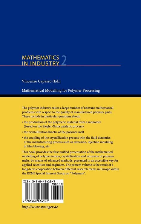 Produktbild: Mathematical Modelling for Polymer Processing