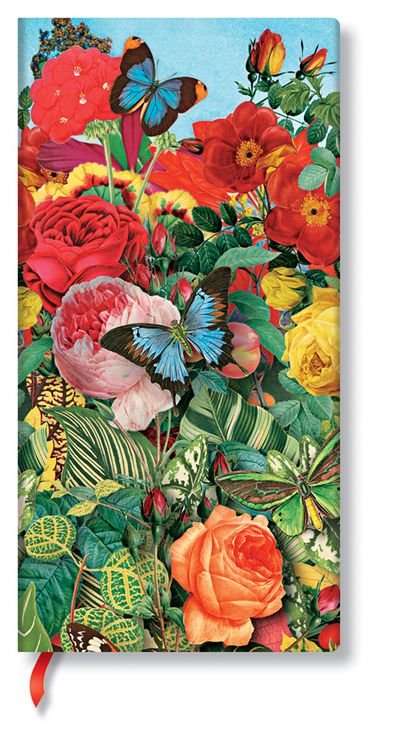 Produktbild: Hardcover Notizbuch Schmetterlingsgarten, Schlank, Liniert