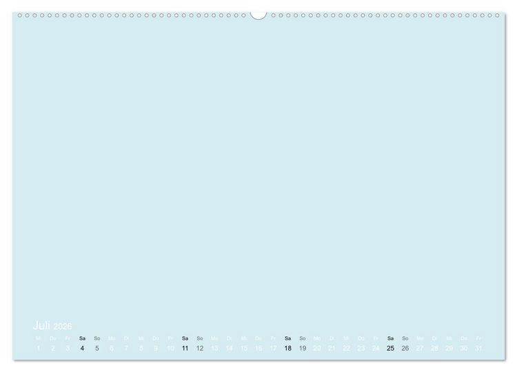 Produktbild: Bastelkalender - hell Blau (Wandkalender 2026 DIN A2 quer), CALVENDO Monatskalender