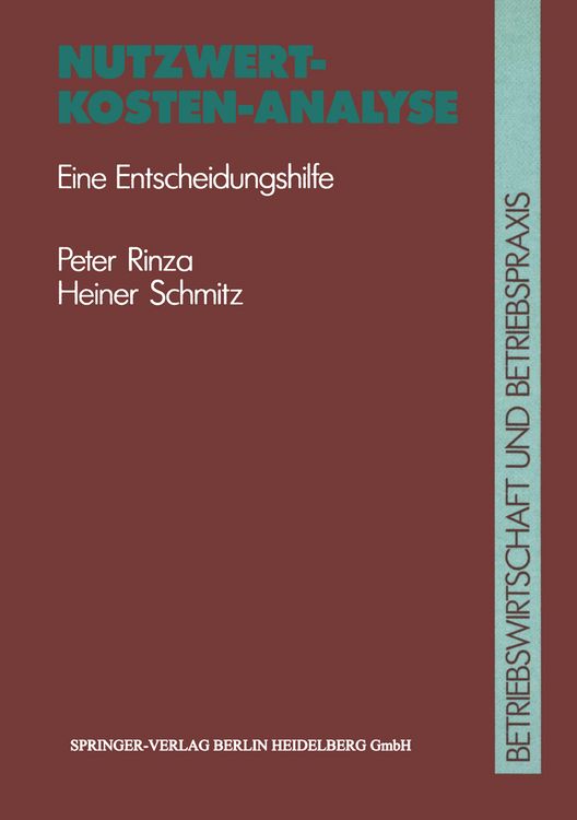 Produktbild: Nutzwert-Kosten-Analyse