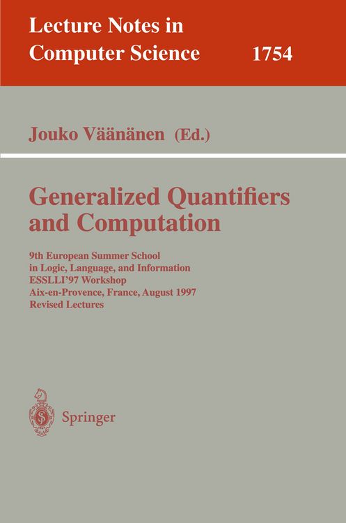 Produktbild: Generalized Quantifiers and Computation