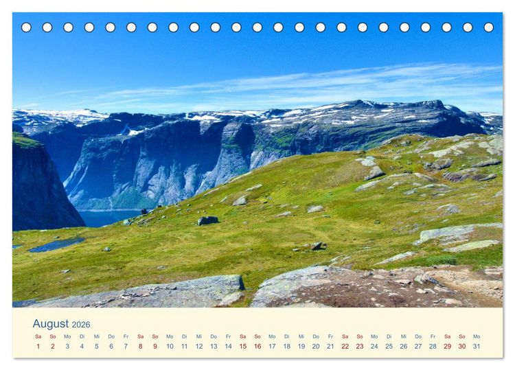 Produktbild: Trolltunga (Tischkalender 2026 DIN A5 quer), CALVENDO Monatskalender