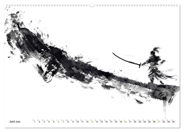 Produktbild: Samurai Illustrationen (Wandkalender 2026 DIN A2 quer), CALVENDO Monatskalender