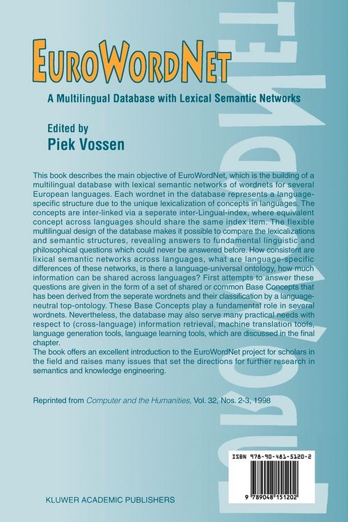 Produktbild: EuroWordNet: A multilingual database with lexical semantic networks