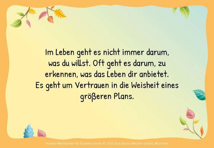 Produktbild: Faultier-Weisheiten f&uuml;r Erzieher:innen
