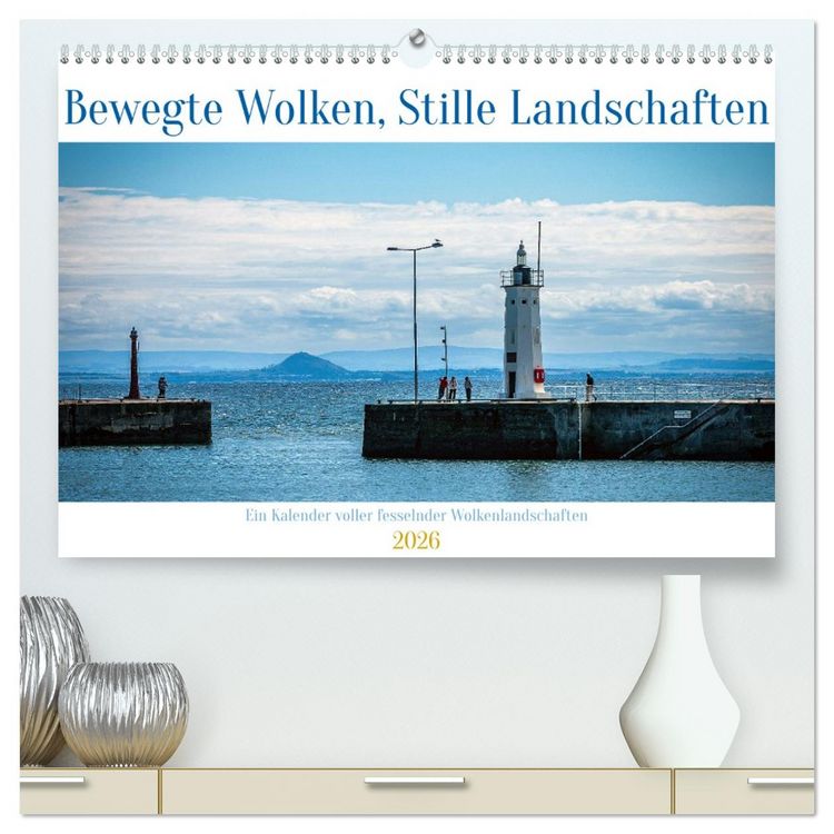 Produktbild: Bewegte Wolken, Stille Landschaften (hochwertiger Premium Wandkalender 2026 DIN A2 quer), Kunstdruck in Hochglanz
