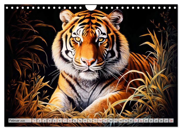 Produktbild: Jahr des Tigers - Portr&auml;ts des chinesischen Tierkreiszeichens (Wandkalender 2026 DIN A4 quer), CALVENDO Monatskalender