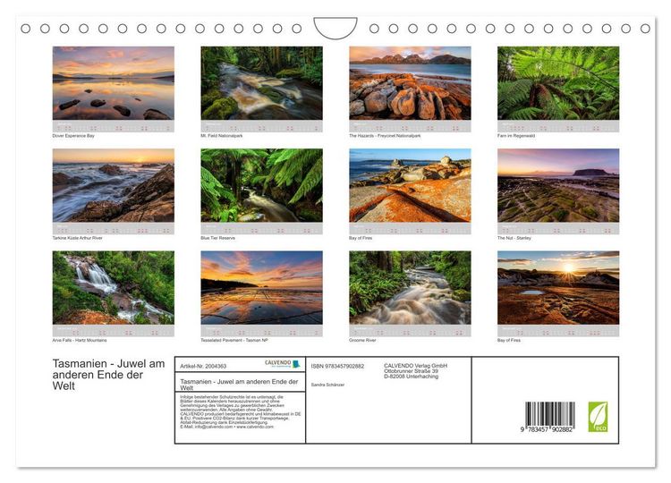Produktbild: Tasmanien - Juwel am anderen Ende der Welt (Wandkalender 2026 DIN A4 quer), CALVENDO Monatskalender