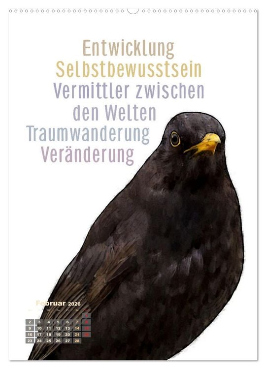 Produktbild: Welche spirituelle Bedeutung hat dieser Vogel? (Wandkalender 2026 DIN A2 hoch), CALVENDO Monatskalender