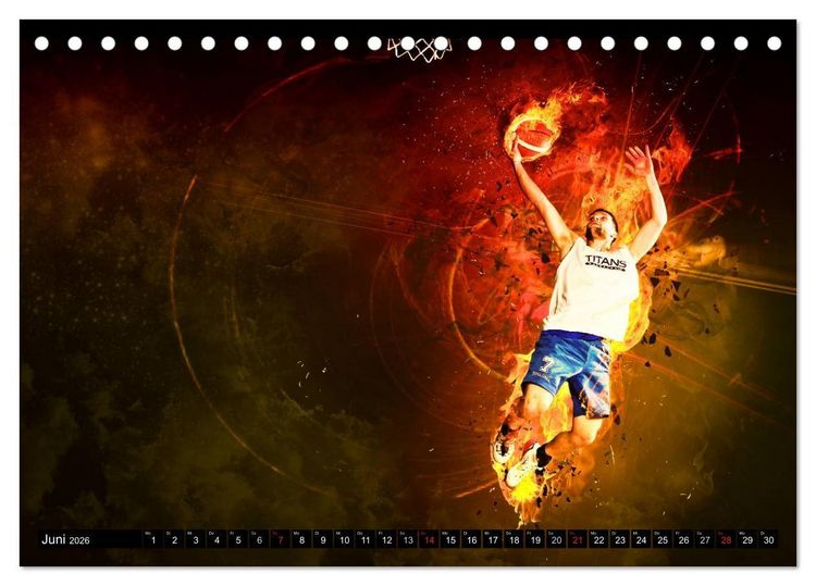 Produktbild: Basketball Fantasiewelten (Tischkalender 2026 DIN A5 quer), CALVENDO Monatskalender