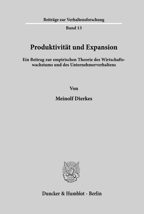 Produktbild: Produktivit&auml;t und Expansion.