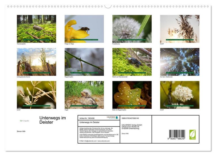 Produktbild: Unterwegs im Deister (hochwertiger Premium Wandkalender 2026 DIN A2 quer), Kunstdruck in Hochglanz