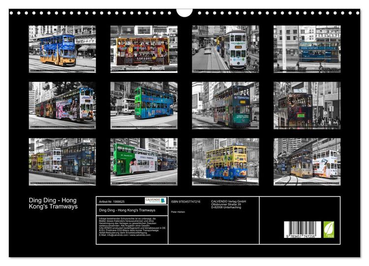 Produktbild: Ding Ding - Hong Kong's Tramways (Wandkalender 2026 DIN A3 quer), CALVENDO Monatskalender