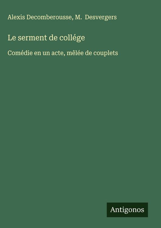 Produktbild: Le serment de coll&eacute;ge