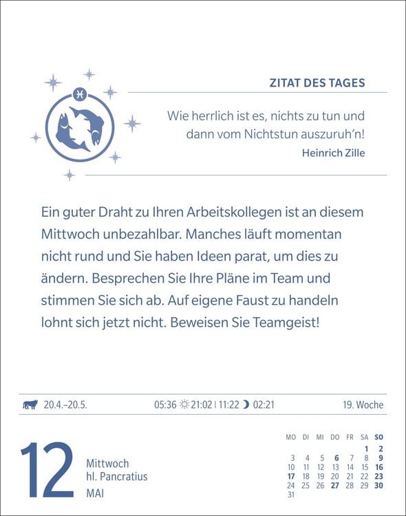 Produktbild: Fische Sternzeichenkalender 2027 - Tagesabrei&szlig;kalender - Ihr Horoskop f&uuml;r jeden Tag