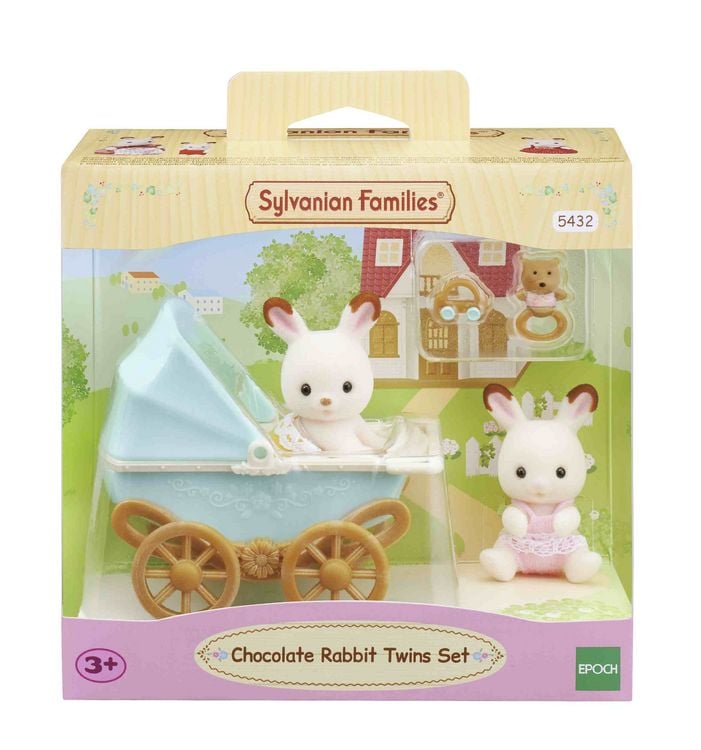 Produktbild: Sylvanian Families 5432 - Schokoladenhasen Zwillinge mit Kinderwagen