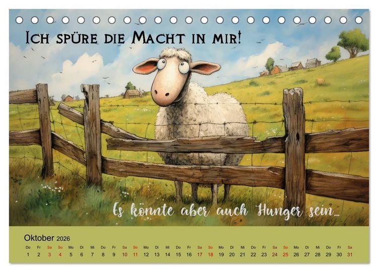Produktbild: Schafspr&uuml;che (Tischkalender 2026 DIN A5 quer), CALVENDO Monatskalender