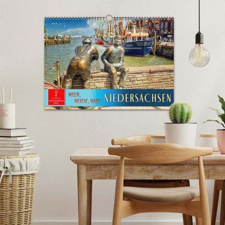 Produktbild: Niedersachsen - Meer, Heide, Harz (Wandkalender 2026 DIN A3 quer), CALVENDO Monatskalender