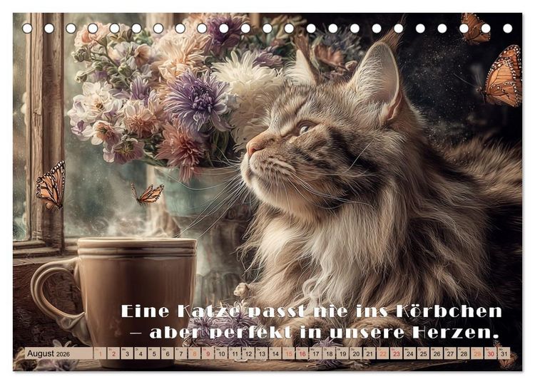 Produktbild: Miau-velous Pfotenpoesie (Tischkalender 2026 DIN A5 quer), CALVENDO Monatskalender