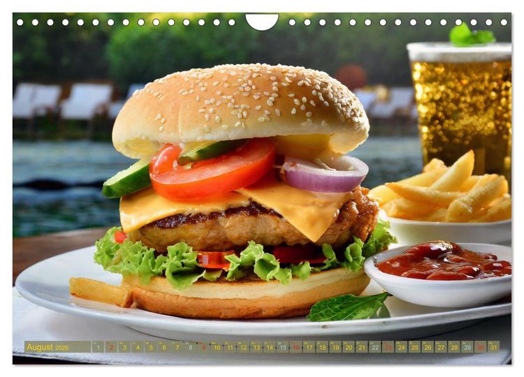 Produktbild: Unsere Burger Deluxe (Wandkalender 2026 DIN A4 quer), CALVENDO Monatskalender