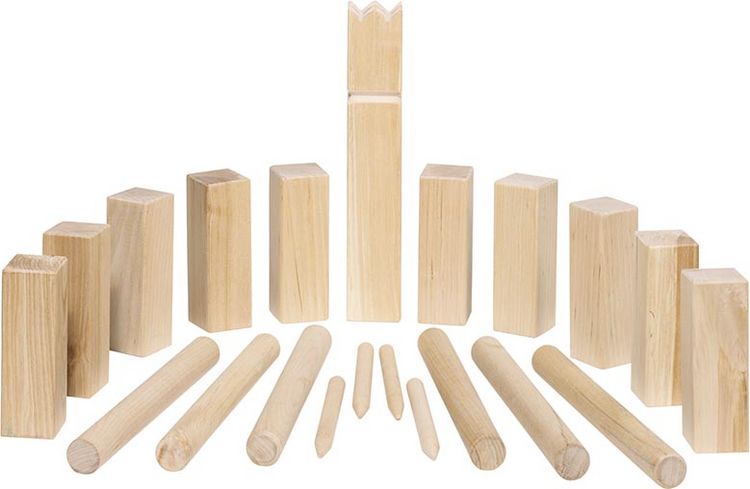 Produktbild: Goki 56874 - Wikingerspiel Kubb, kleine Größe, im Baumwollbeutel