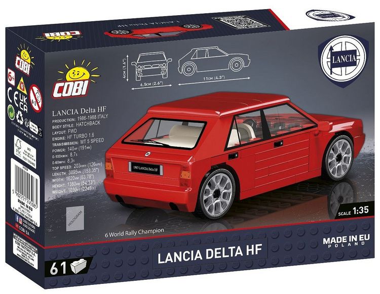 Produktbild: COBI 24508 - Lancia Delta HF, Ma&szlig;stab 1:35, Bausatz 61 Klemmbausteine