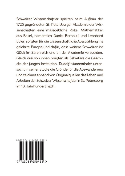 Produktbild: Schweizer Gelehrte an der St. Petersburger Akademie der Wissenschaften 1725-1825
