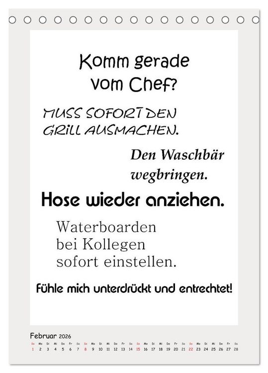 Produktbild: Spr&uuml;chekalender. Witziges f&uuml;rs B&uuml;ro (Tischkalender 2026 DIN A5 hoch), CALVENDO Monatskalender