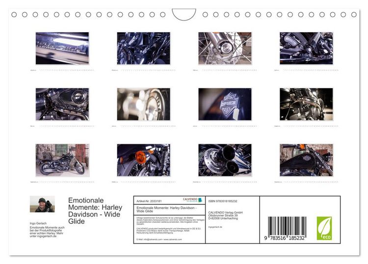 Produktbild: Emotionale Momente: Harley Davidson - Wide Glide (Wandkalender 2026 DIN A4 quer), CALVENDO Monatskalender