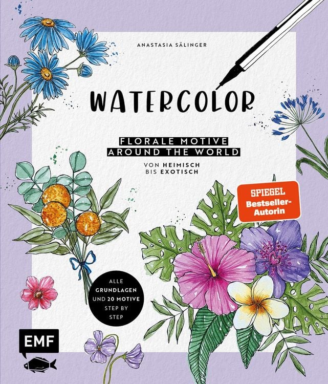 Produktbild: Watercolor - Florale Motive around the world: von heimisch bis exotisch