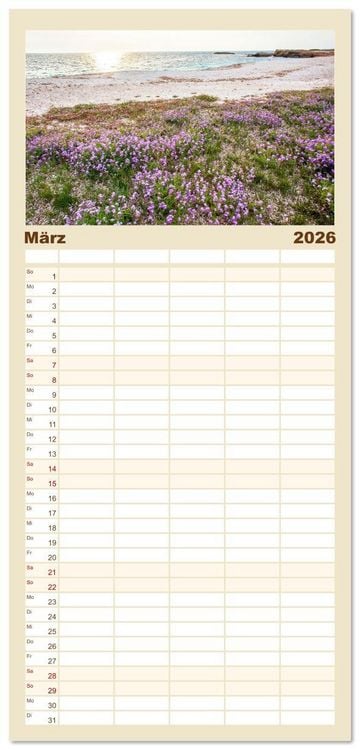 Produktbild: Familienplaner 2026 - Sardinien Insel mit Meerblick mit 5 Spalten (Wandkalender, 21 x 45 cm) CALVENDO