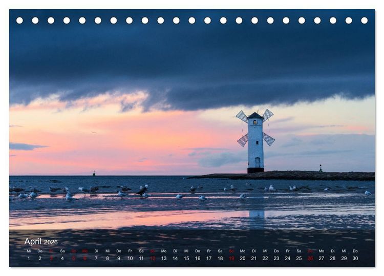 Produktbild: 2026 - wundervolle Lichtstimmungen an Nord- und Ostsee (Tischkalender 2026 DIN A5 quer), CALVENDO Monatskalender