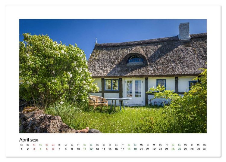 Produktbild: Landh&auml;user mit Charme (Tischkalender 2026 DIN A5 quer), CALVENDO Monatskalender